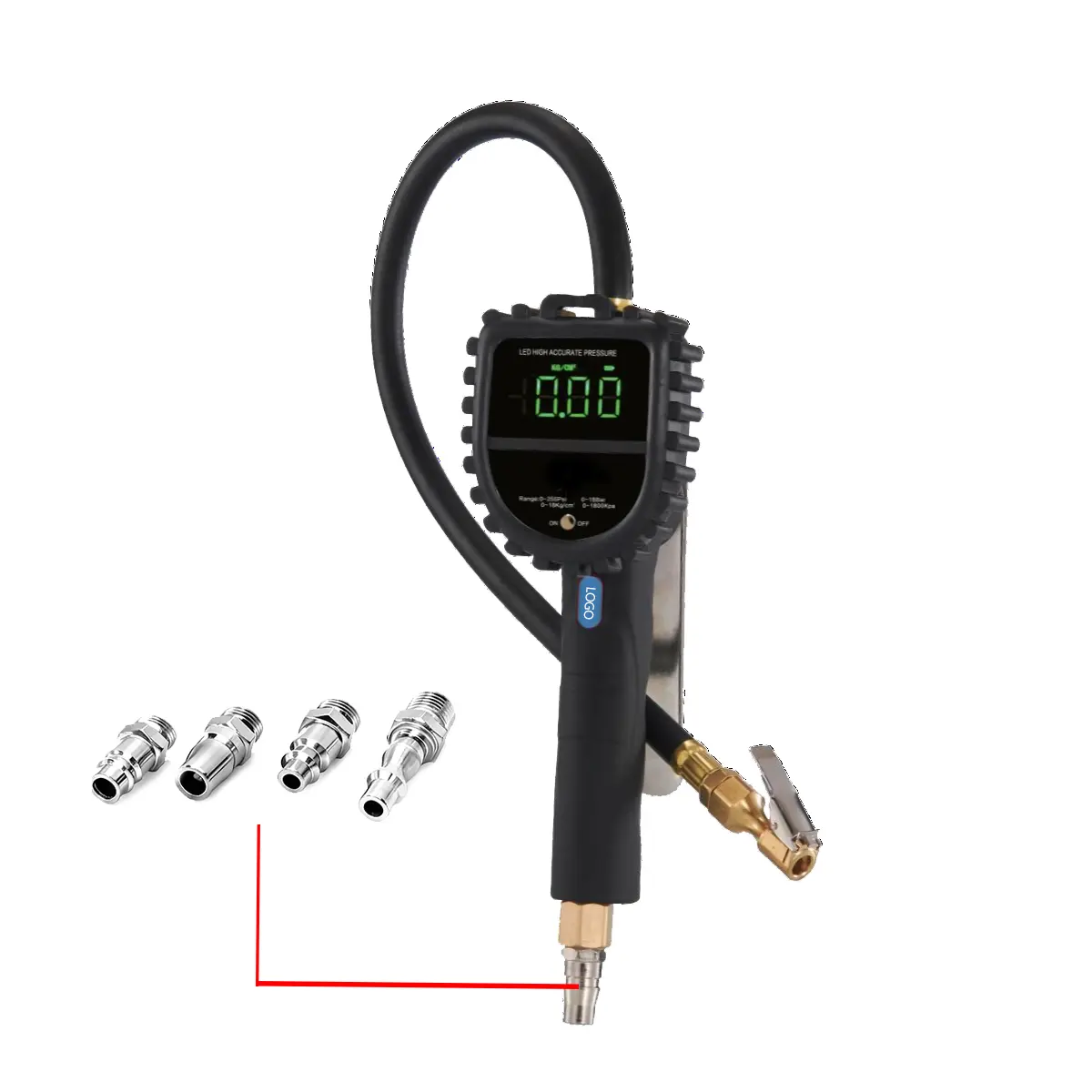SEAPENG DP-808 Rechargeable LED Tire Inflator Gauge, 5-230 PSI