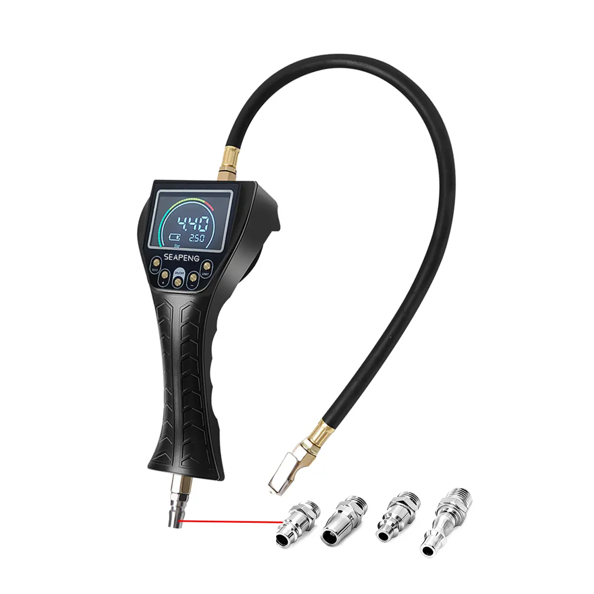 SEAPENG TB-902 Handheld Auto Inflate/Deflate Tire Inflator Gauge for Off-Road, Garage & Fleet Use