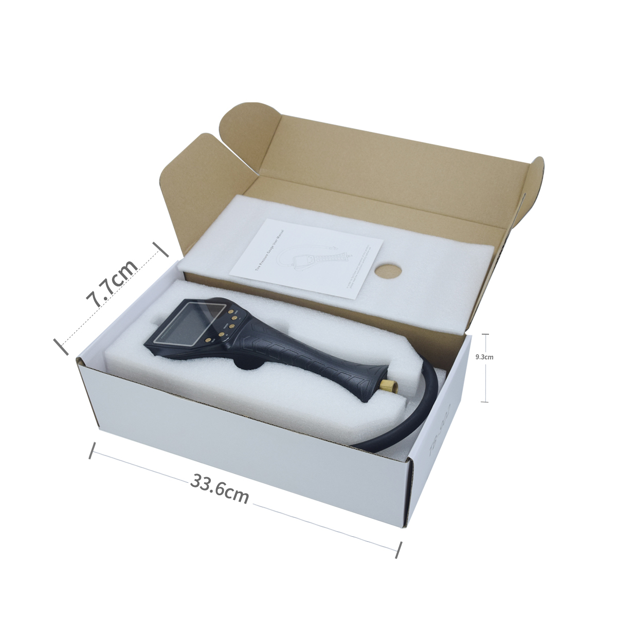 SEAPENG TB-902 handheld tire inflator retail packaging box with product image and specifications