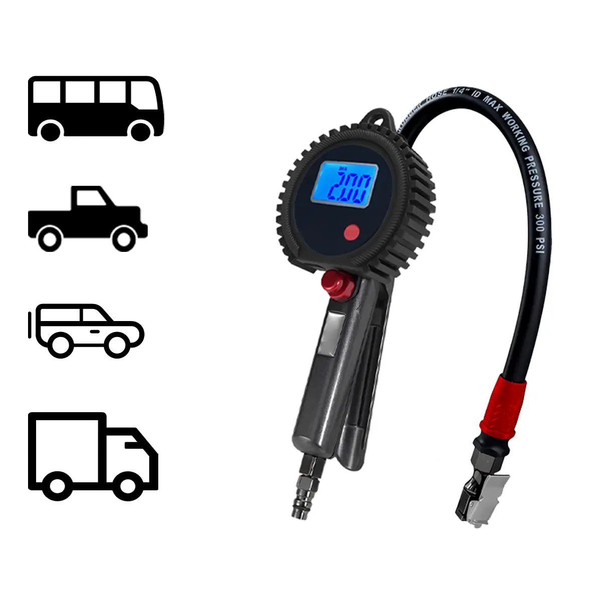 SEAPENG BW-L03C Rechargeable Tire Inflator Gauge, 5-230 PSI