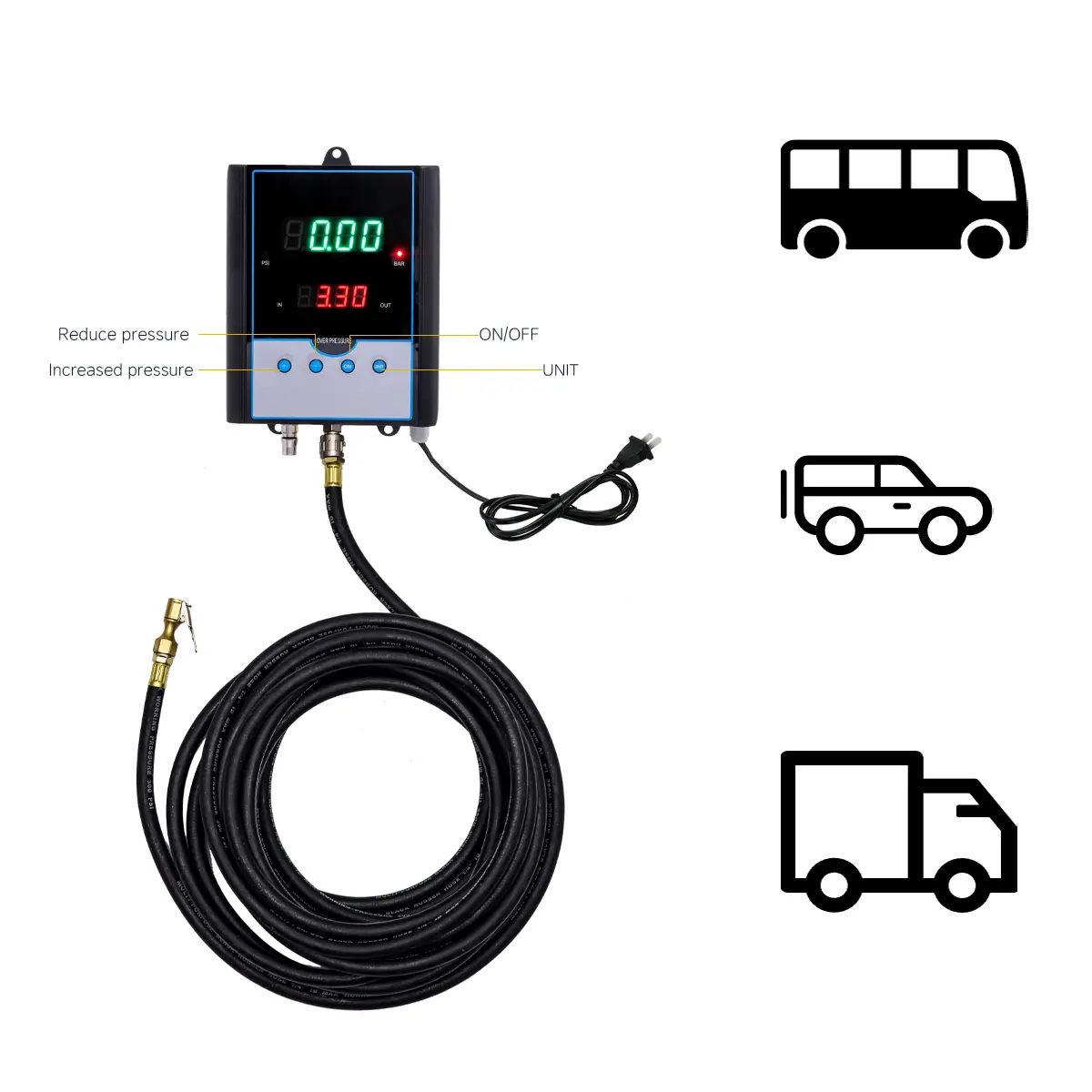 SEAPENG DP-Q03 Automatic Tire Inflator with LED Screen
