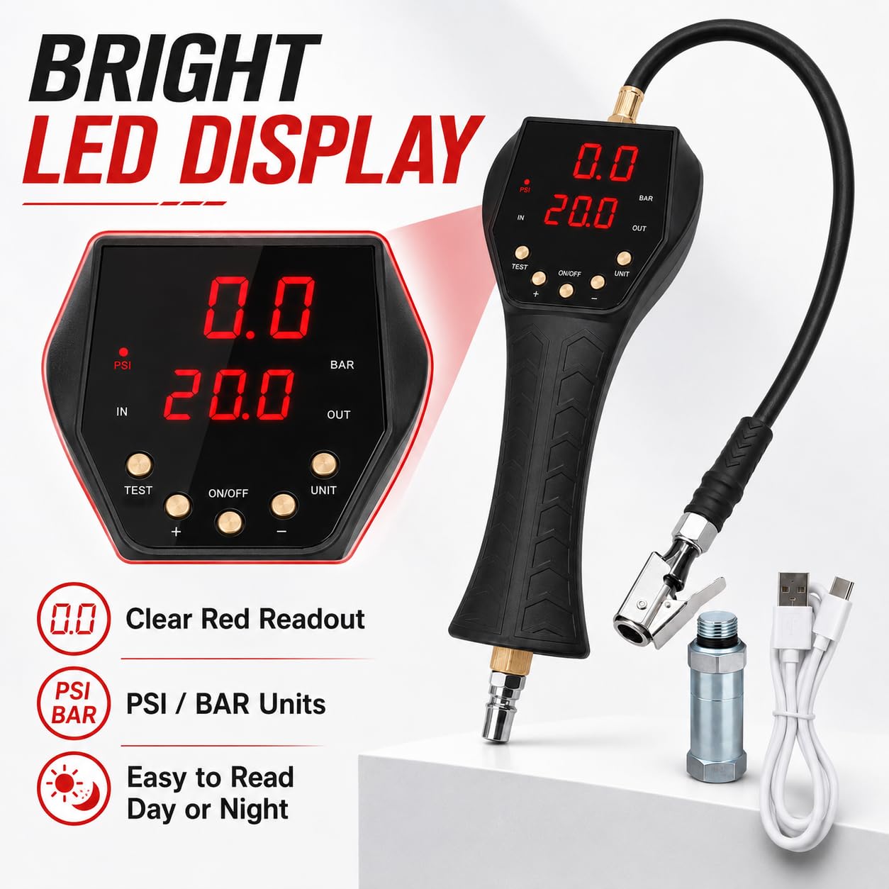 Digital automatic tire inflator TB-902E designed for professional automotive maintenance.
