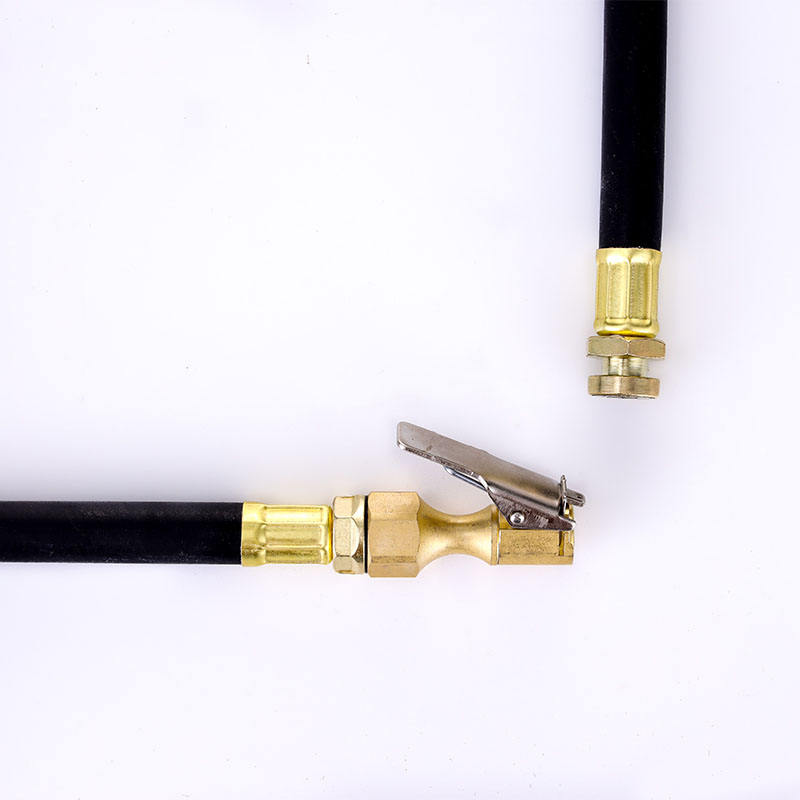 SEAPENG 520mm Soft Flexible High Pressure Tire Inflation Hose with Lock-On Air Chuck Clamp Hand Tool Rubber Silicone