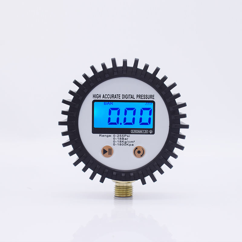 SEAPENG Digital Tire Pressure Gauge 1/4'' NPT Bottom Connector Digital LCD Display DP-B04 CN;GUA 3V Two AAA Battery CE Certified
