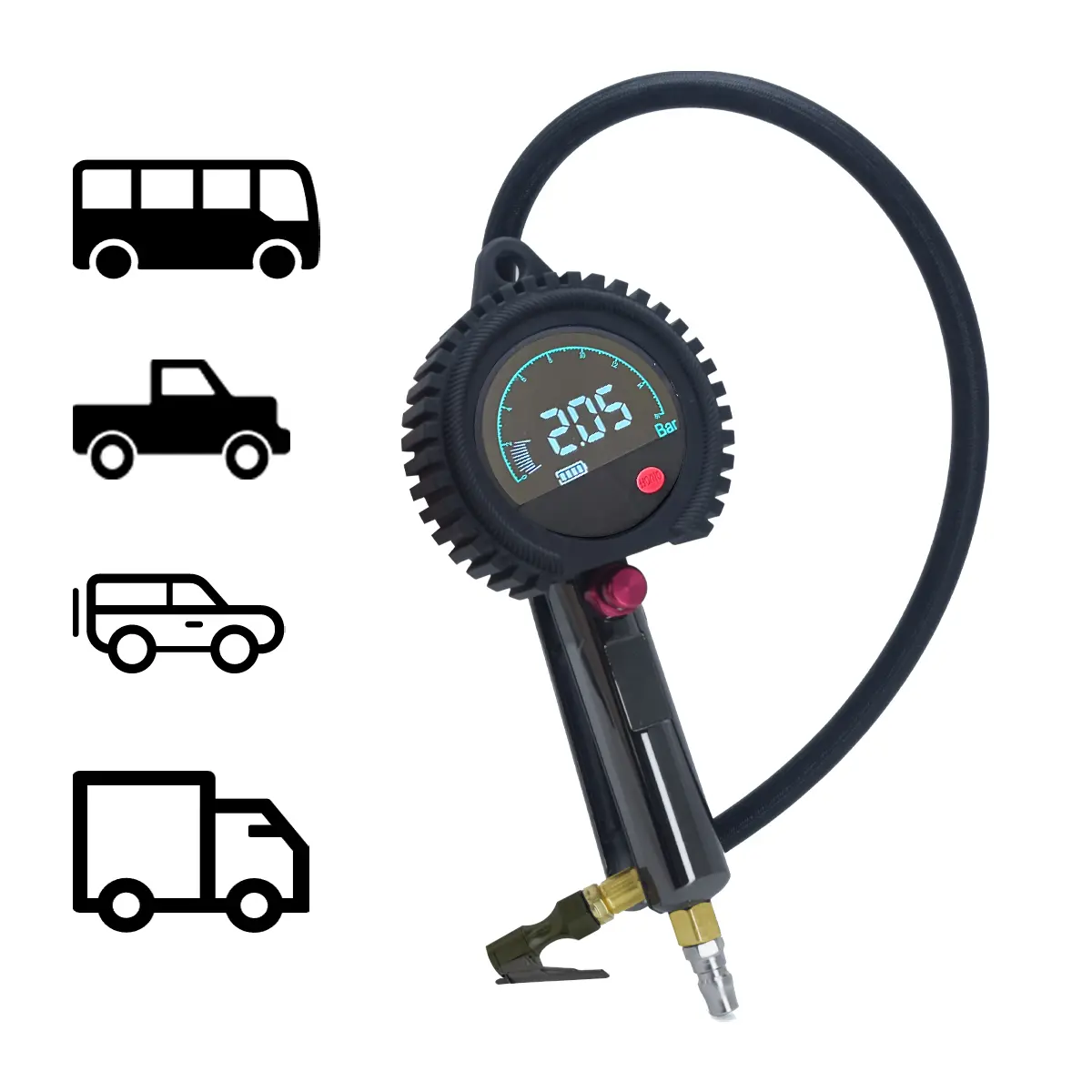 SEAPENG TB-801 Rechargeable Digital Tire Inflator Gauge, 5-230 PSI